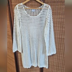 FCT With Love White Open-Knit Long Sleeve Cover Up Size 3X